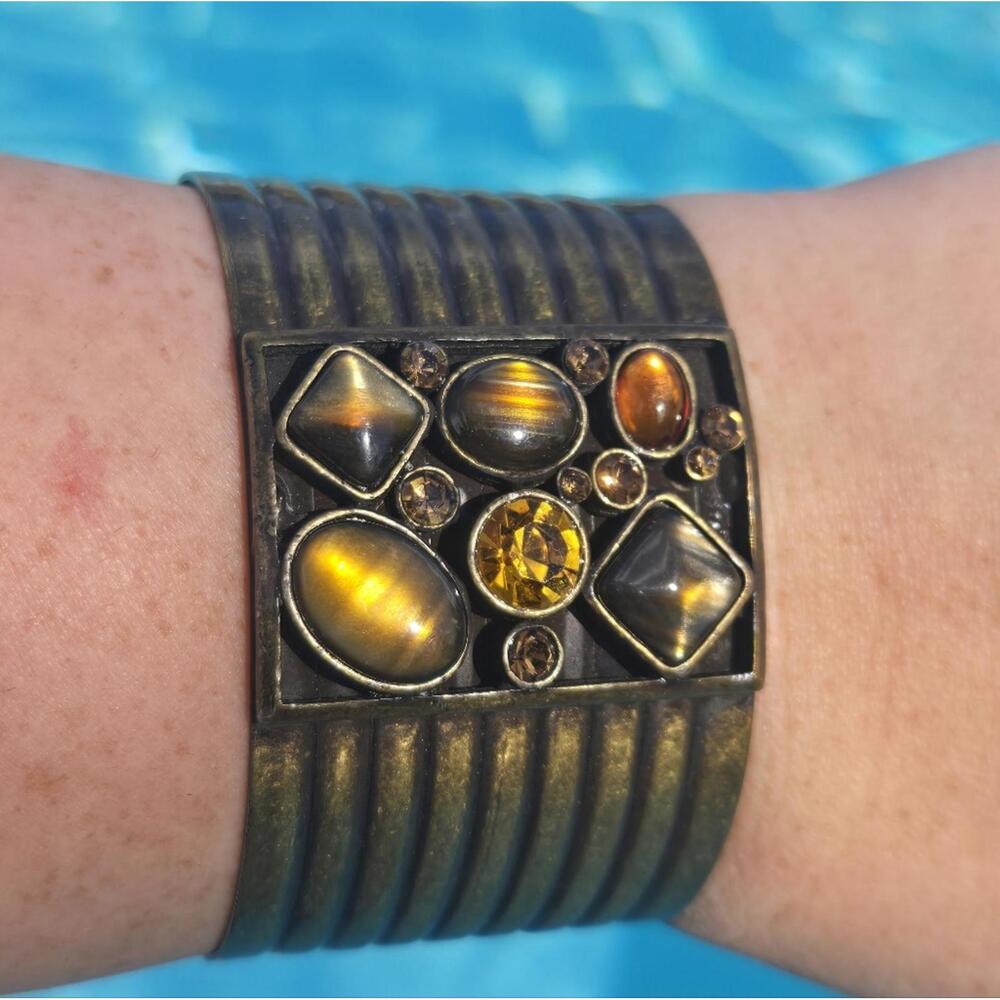 Park Lane Chocolate Swarovski Jewels Cuff Bracelet - Picture 3 of 3